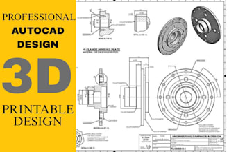 create cad 3d printing designs patent drawing and technical engineering drawing