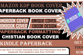 do KDP paperback, kindle book cover, business book cover and cookbook cover