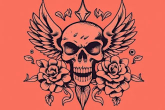 create a traditional or old school style tattoo design