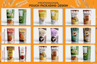 make a label design, cosmetic package, box design, pouch label and bottle label