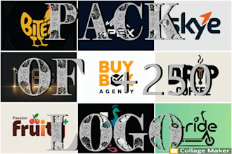 provide 250 different logo bundle for websites shops, cafes