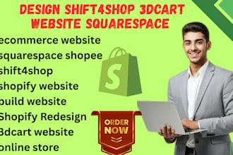design shift4shop 3dcart website squarespace shopee shopify store shift4shop