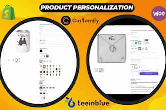 setup teeinblue customily zepto product personalization redesign shopify store