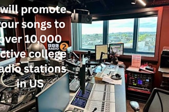 promote your songs to over 10,000 active college radio stations in US