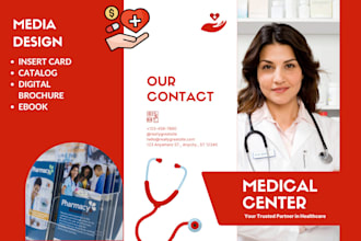 create a digital brochure, catalog or insert card ebook design,