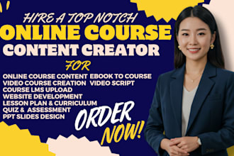 do video course creation,elearning dev,edtech,training vid,udemy course creation