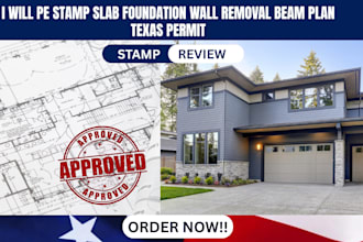 pe stamp slab, foundation, wall removal, beam plan for texas permit