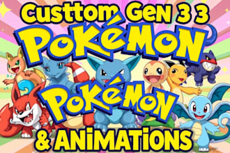 create gen 3 custom pokemon overworld sprites and premium pixel art animations