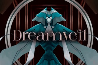 illustrate steam game capsule art dark fantasy cyberpunk pixel concept art genre