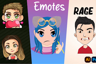draw cute chibi emotes for twitch, discord, or youtube