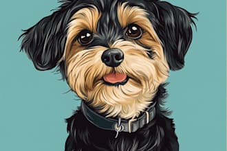 design a custom disney pet portrait illustration