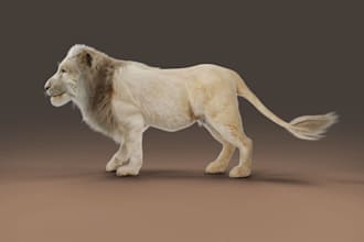 3d animal model dog dragon model realistic fur xgen hair 3d animal animation cgi
