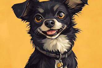 design a custom disney pet portrait illustration