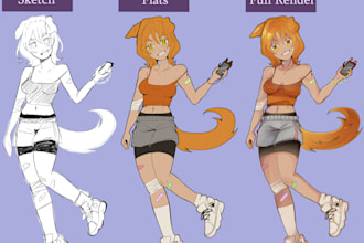 your original or fandom character as a full body commission