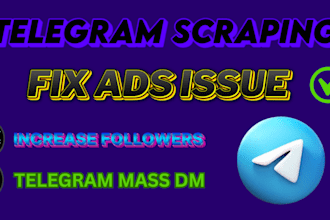 telegram scraping to add 100m active users to your channel, verify telegram ads