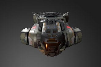 3d spaceship model, car model, scifi mech, rig for game, pbr texture, robot game