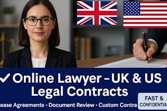 online lawyer for UK, US document review legal write lease agreement contract
