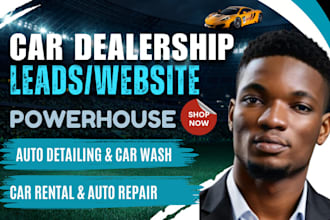 generate car dealership leads auto detailing car wash rental auto repair website