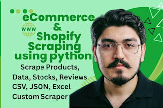 do python web scraping for shopify store, ecommerce website