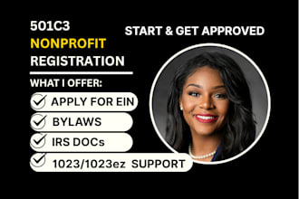 register your nonprofit 501c3 with ein, bylaws, irs documents and state fillings