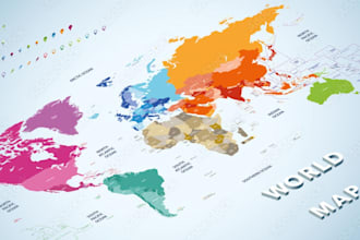 design isometric 2d and 3d maps with stunning illustration, flat map, vector map