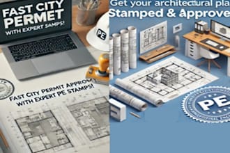 provide architectural pe or mep stamps for your USA city permit site plan
