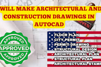 do architectural stamp, structural drawing, engineering drawing, for city permit