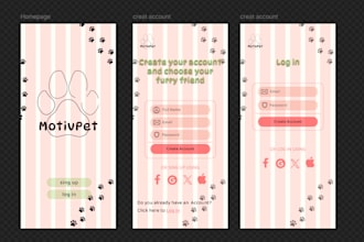 design a calming productivity app concept with gamified pet features