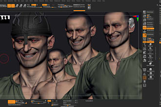 custom 3d game character modeling pbr texturing hyper realistic 3d sculpting