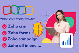 set up zoho crm, zoho campaign, zoho forms, zoho sites, zoho workflow