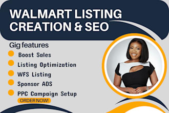 do walmart listing creation, optimization, wfs setup, PPC campaign management