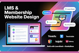 design lms website, membership subscription website with learndash, buddyboss