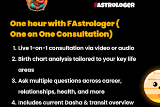 give you 1 hour full astrology consultation