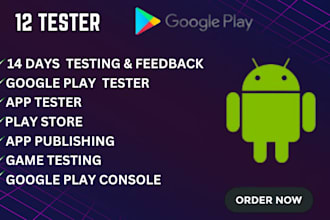 provide 12 tester or 20 testers for google play console closed testing