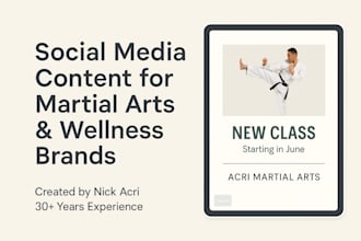 design social media content for martial arts and wellness brands