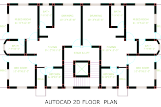 draw professional autocad 2d floor plan for your project