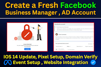 create fresh facebook business manager and ads account, fb ads campaign setup
