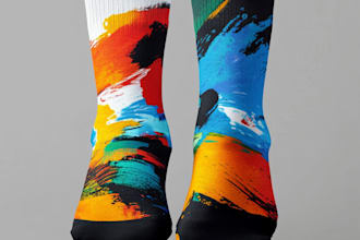 create  mockup unique socks design pattern sublimation