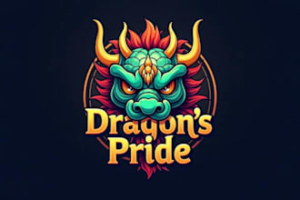 design outstanding dragon head mascot logo with express