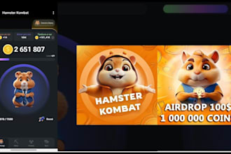 develop hamster kombat game, telegram bot and telegram mini app