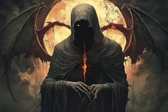 freehand draw dark art, horror and brutal illustration