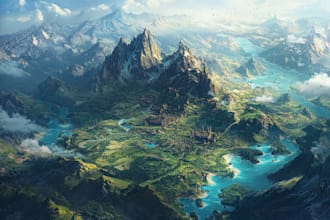 draw high quality professional fantasy map for dnd campaign