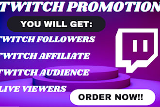 twitch channel promotion twitch affiliate twitch partner live views twitch views