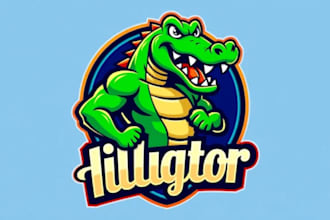 beautiful animal alligator mascot logo with free revisions