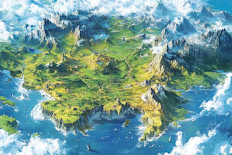 make fantasy map illustration for dnd, novels
