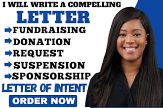 write compelling fundraising donation sponsorship request grant letter of intent