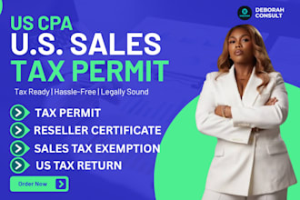 do US CPA, sales tax registration, sales tax return filling, tax exemption