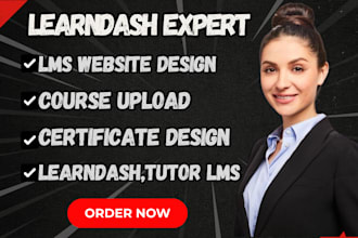 develop learndash online course upload certificate design elementor pro website