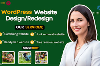 build wordpress gardening website tree removal junk removal website