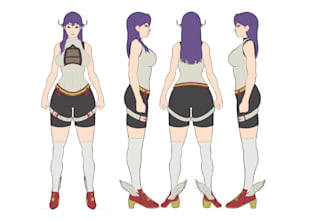 design a detailed character model sheet for your project